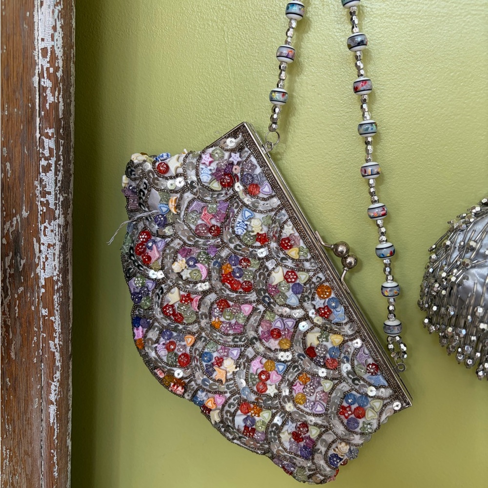 Source Unknown Colorful Beaded Clutch